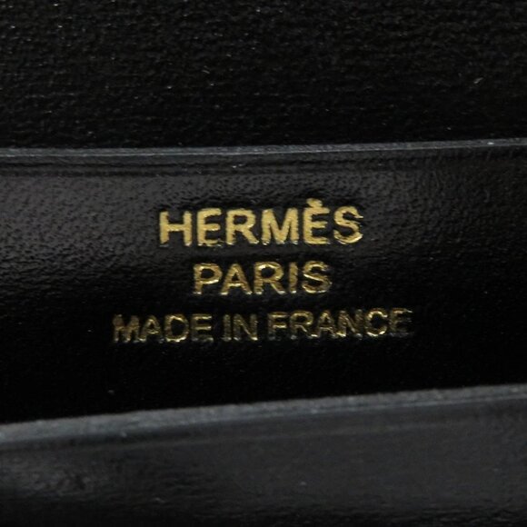 HERMES Bean compact Box Calf Leather Black - Picture 8 of 11